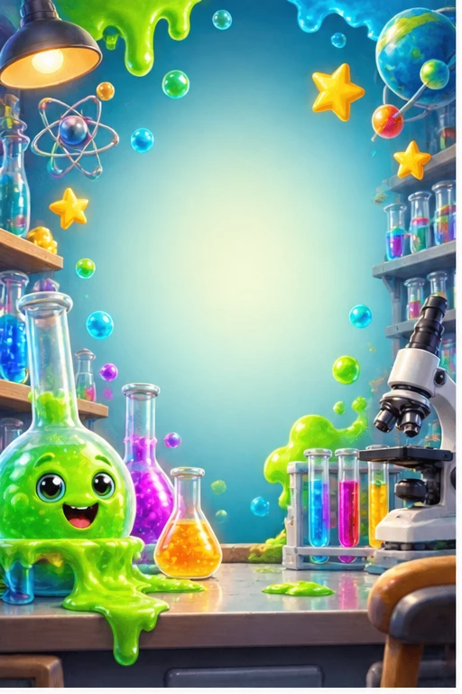 Invitación infantil de ciencia y slime