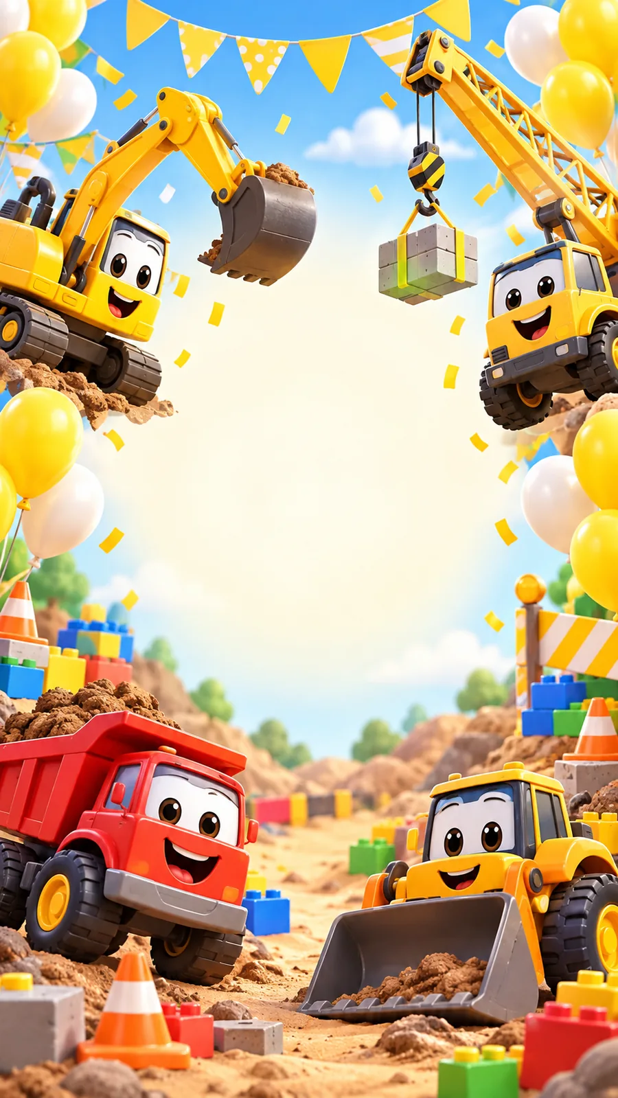 Invitación infantil de construcción