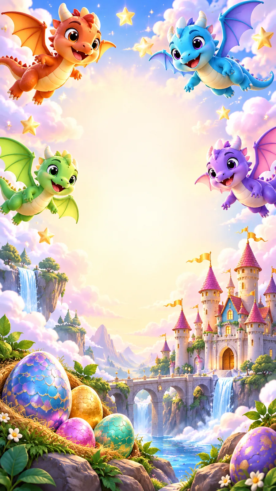 Invitación infantil de dragones