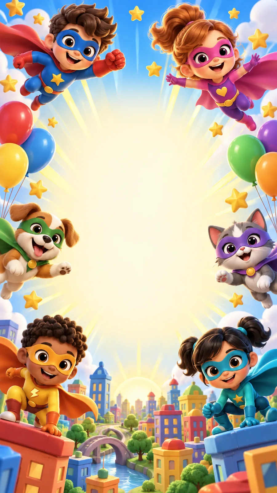 Invitación infantil de superhéroes