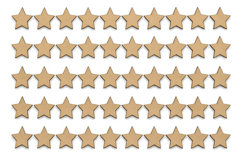 Estrellas De Madera 9 Cm Para Artesanías Y Eventos X50