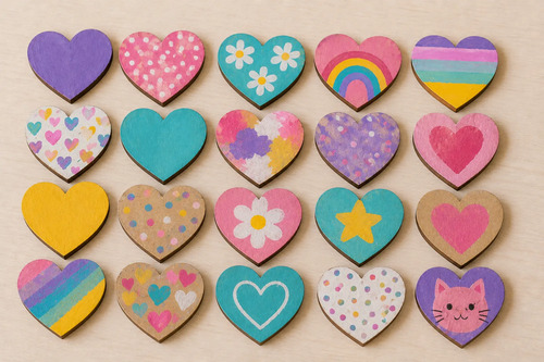 Corazon En Madera 12cm Para Artesanías Fibrofacil Mdf X25 — imagen 6 de 6