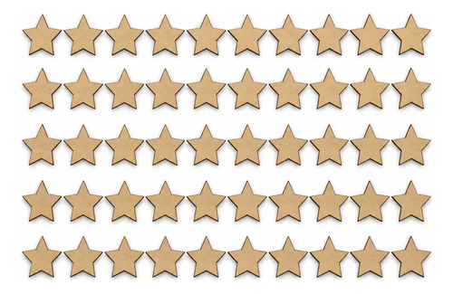 Estrellas De Fibrofácil 7 Cm Para Artesanías Mdf X50 — imagen 2 de 4