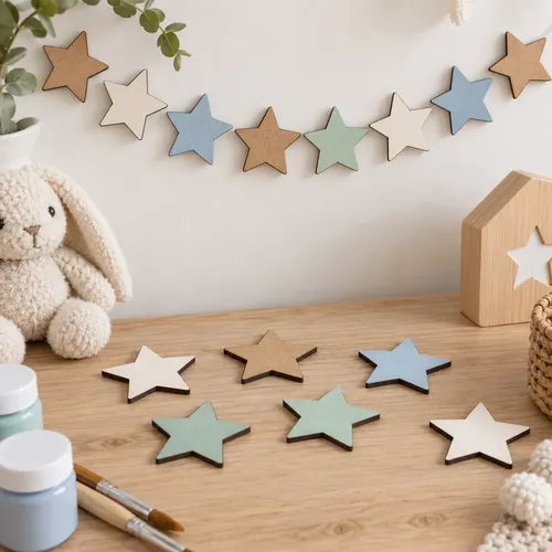 Estrellas De Fibrofácil 7 Cm Para Artesanías Mdf X50 — imagen 4 de 4