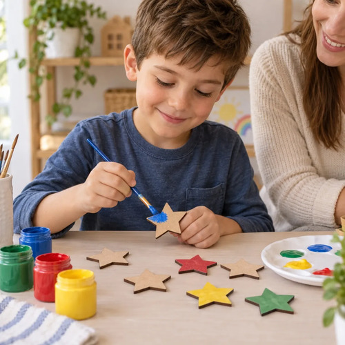 Estrellas Mdf 5 Cm Para Pintar Manualidades Artesanias X50 — imagen 2 de 3